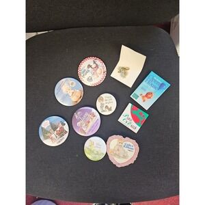 Vintage VTG Lot Of 10 Precious Moments Enesco Mary Moos Disney Button Pins Read